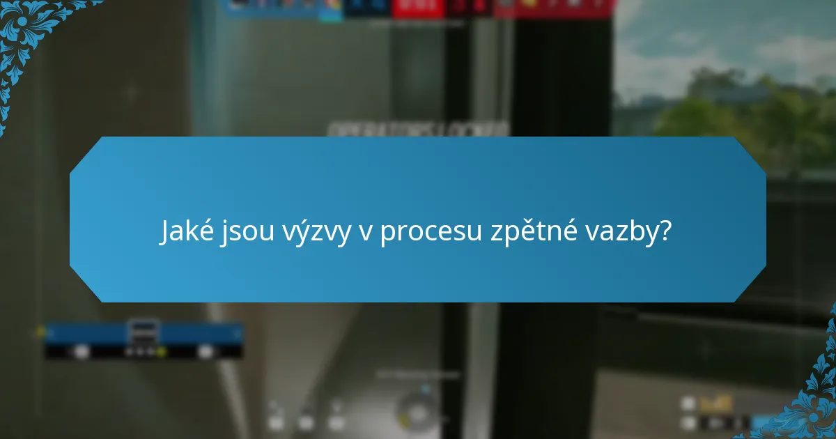Jaké jsou výzvy v procesu zpětné vazby?
